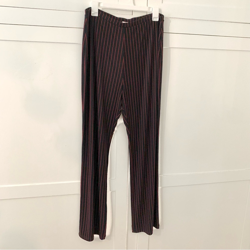 KC Stevens Black/Red Stripes Legging Pants Size XL